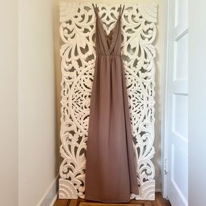 Tobi Blush Double-V Maxi Dress